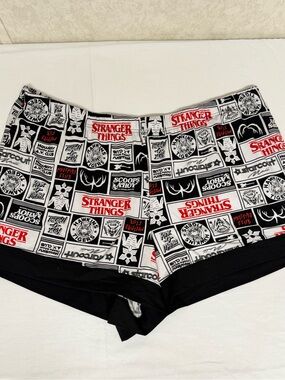 Stranger Things Black & White Graphic Sleep Shorts